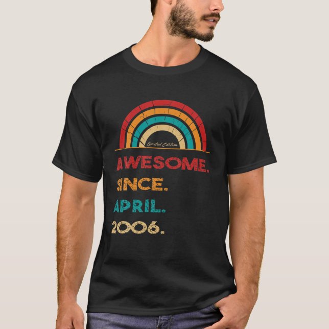 16 Year Old Awesome Since April 2006 Gifts 16Th Bi T-Shirt (Front)
