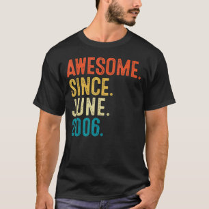 16 Year Old Awesome Since June 2006 16th Birthday T-Shirt