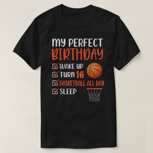 16 Year Old Basketball Birthday Party 16th Boy Bda T_Shirt