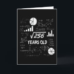 16 Year Old Bday Geeky Math 16th birthday Gift Card<br><div class="desc">Celebrate birthdays with a clever twist! This funny math design uses equations and square roots to reveal the age, making it the perfect choice for math lovers, teachers, students, and geeks who enjoy a good nerdy joke. Great for milestone birthdays, classroom celebrations, or anyone who appreciates clever humor mixed with...</div>