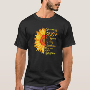 16 Year Old Born In January 2007 16th Birthday Wom T-Shirt