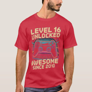 16 Year Old Boy Level 16 Gamer 2010 16th Birthday T-Shirt