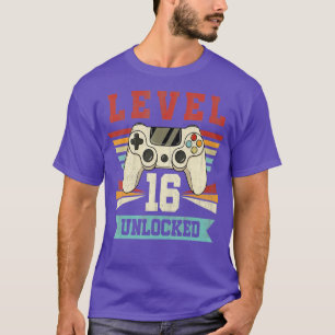 16 Year Old Gifts Level 16 Unlockd 16th Birthday V T-Shirt