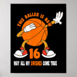 16 Year Old Happy 16th Birthday Basketball 16th Bi Poster<br><div class="desc">16 Year Old Happy 16th Birthday Basketball 16th Birthday 1</div>