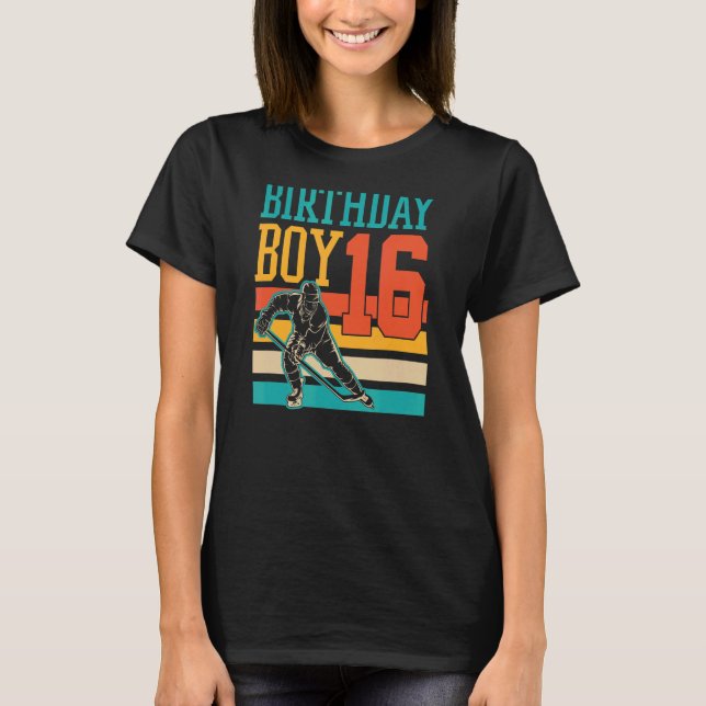16 Year Old Ice Hockey Themed 16th Birthday Party  T-Shirt (Front)