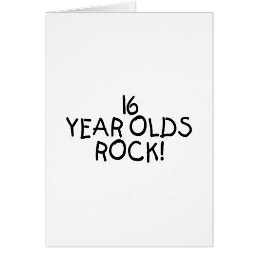 16 Year Olds Rock Cards (Front)