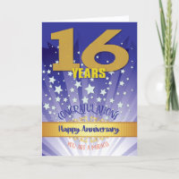 16 Year Recovery Anniversary Bold Numeral