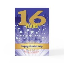 16 Year Recovery Anniversary Bold Numeral Card