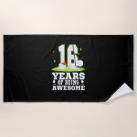 16 Years Of Being Awesome 16th Birthday Golf Theme Beach Towel<br><div class="desc">16 Years Of Being Awesome 16th Birthday Golf Theme T-Shirt</div>