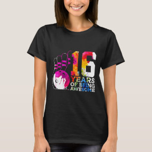 16 Years Of Being Awesome Bowling 16th Birthday T-Shirt