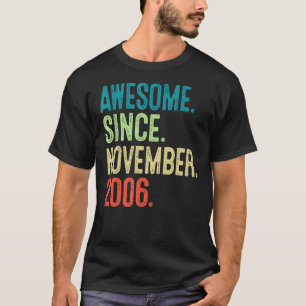 16 Years Old 16th Birthday Boy Awesome Since Novem T-Shirt
