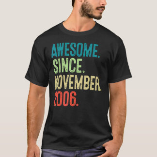 16 Years Old 16th Birthday Boy Awesome Since Novem T-Shirt