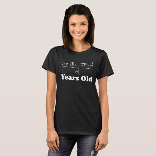 16 Years Old Algebra Equation Funny 16th Birthday T_Shirt