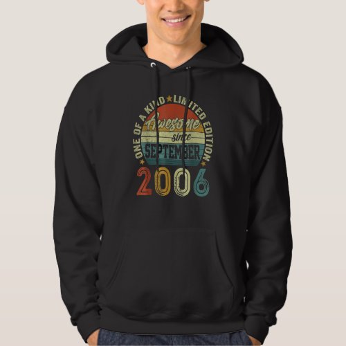 16 Years Old  Awesome Since September 2006 16th Bi Hoodie