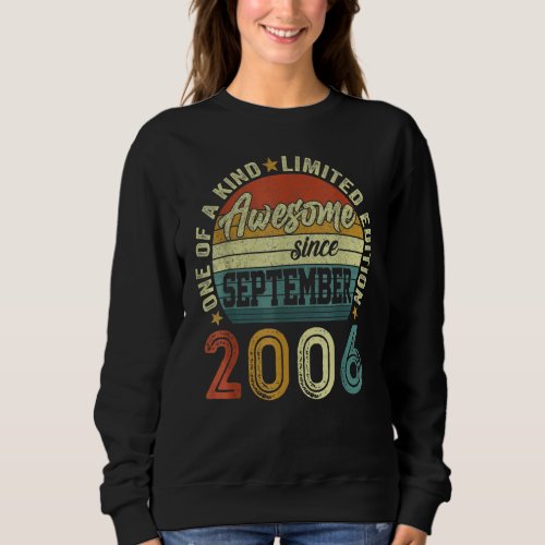 16 Years Old  Awesome Since September 2006 16th Bi Sweatshirt