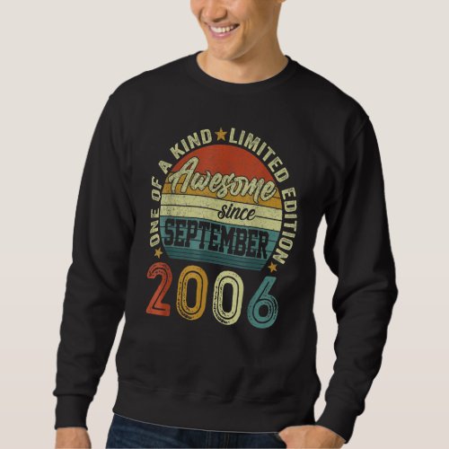 16 Years Old  Awesome Since September 2006 16th Bi Sweatshirt