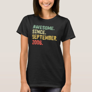 16 Years Old Awesome Since September 2006 16th Bi T-Shirt