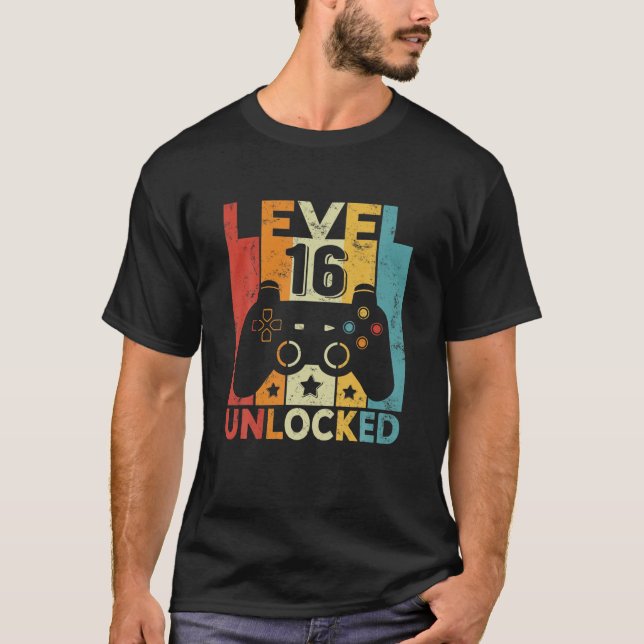 16 Years Old Boy Girl 2006 Birthday Level 16 Unloc T-Shirt (Front)