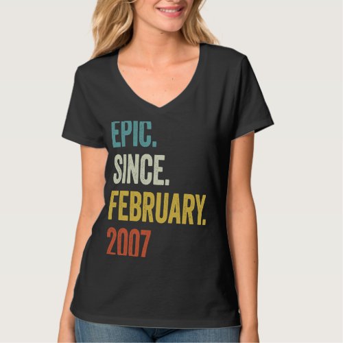 16 Years Old Epic Since February 2007 16th Birthda T_Shirt