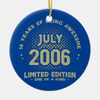 16 Years Old July 2006 Limited Edition 16th Ceramic Ornament