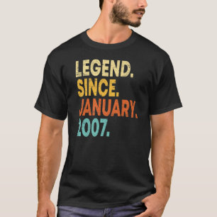 16 Years Old Legend Since January 2007 16th Birth T-Shirt