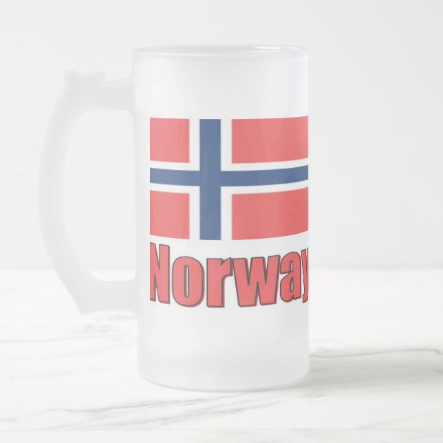 16oz Frosted Mug Norway\Flag (Left)
