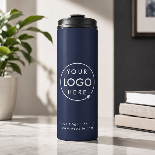 16oz Thermal Tumbler Navy Blue Company Logo Cup