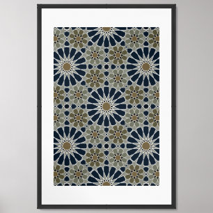 16s and 8s Rosettes Moroccan Style 3 Upscaled Framed Art