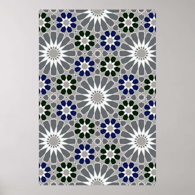 16s and 8s Rosettes Moroccan Style 5 Upscaled Poster (Front)