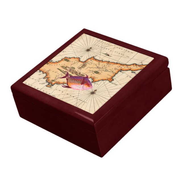 16th/17th Century Nautical Map Keepsake Box (Side)