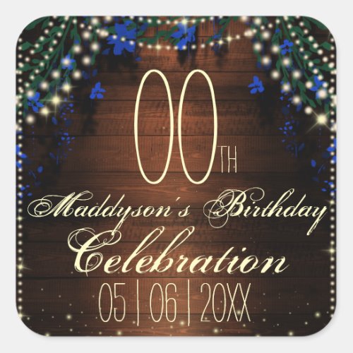 16th 18th 21st 30th 40th 50th 60th 70th Birthday Square Sticker