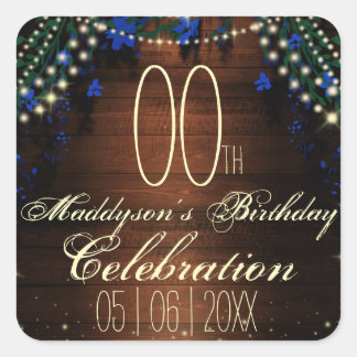 16th 18th 21st 30th 40th 50th 60th 70th Birthday Square Sticker