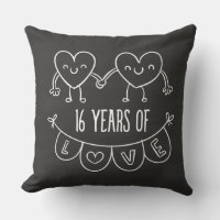 16th Anniversary Gift Chalk Hearts