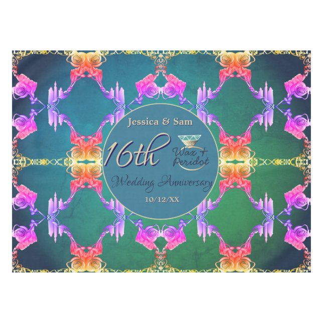 16th Anniversary Wax, Statice Flower  Tablecloth (Front (Horizontal))