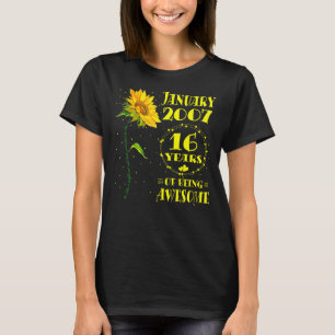 16th Birthday 16 Year Old Sunflower Girls January T-Shirt