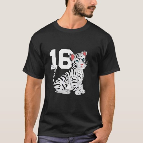 16th Birthday 16 Years Old Tiger Zoo Animal Zookee T_Shirt