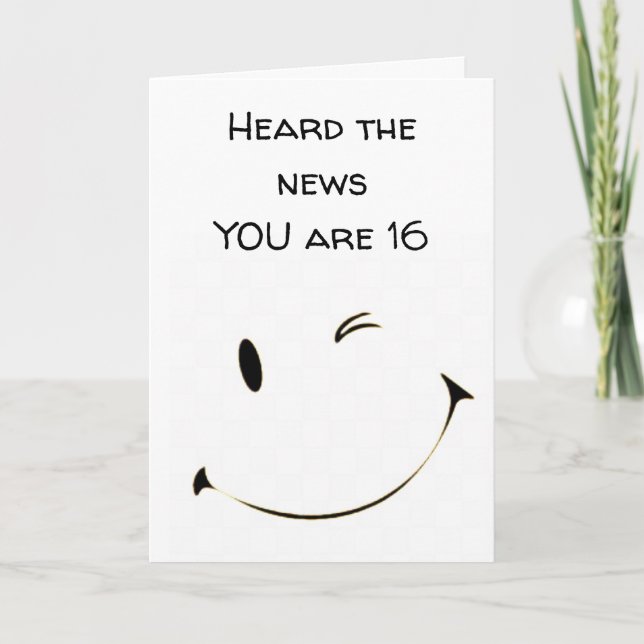 **16th*** BIRTHDAY A GREAT TEENAGER Card (Front)