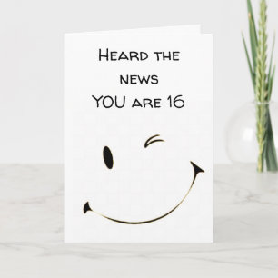 **16th*** BIRTHDAY A GREAT TEENAGER Card