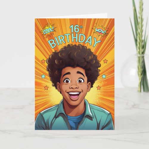 16th Birthday African American Teen Boy Pop Art