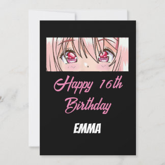 16th Birthday Anime Invitation