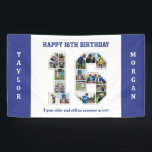 16th Birthday Anniversary Number 16 Photo Collage Banner<br><div class="desc">Celebrate 16th birthday or wedding anniversary with this custom photo collage. Choose your favorite photos for display. Customize the name, text and date to fit your occasion. This will be a lovely keepsake with personalized message to look back on with family and friends. If you need any other number as...</div>