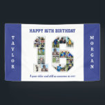 16th Birthday Anniversary Number 16 Photo Collage Banner<br><div class="desc">Celebrate 16th birthday or wedding anniversary with this custom photo collage. Choose your favorite photos for display. Customize the name, text and date to fit your occasion. This will be a lovely keepsake with personalized message to look back on with family and friends. If you need any other number as...</div>