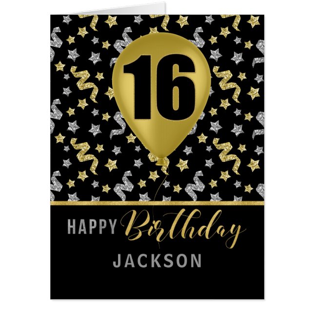 16th Birthday BIG Speech Bubbles for Group Wishes Card (Front)