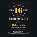 16th Birthday Black and Yellow Chalkboard Invitation<br><div class="desc">16th Birthday Invitation Black and Yellow Typography. Chalkboard. Black and White Background. Adult Birthday. Male Men or Women Birthday. Kids Boy or Girl Lady Teen Teenage Bday Invite. 13th 15th 16th 18th 20th 21st 30th 40th 50th 60th 70th 80th 90th 100th. Any Age. For further customization, please click the "Customize...</div>