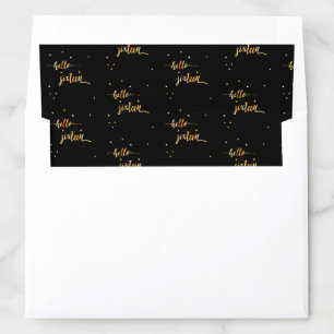 16th birthday black gold sweet 16 typography envelope liner