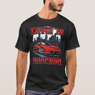 16th Birthday Boy Red Luxury Sports Race Car Teen T-Shirt