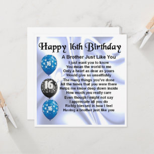 16th Birthday Brother Greeting Card