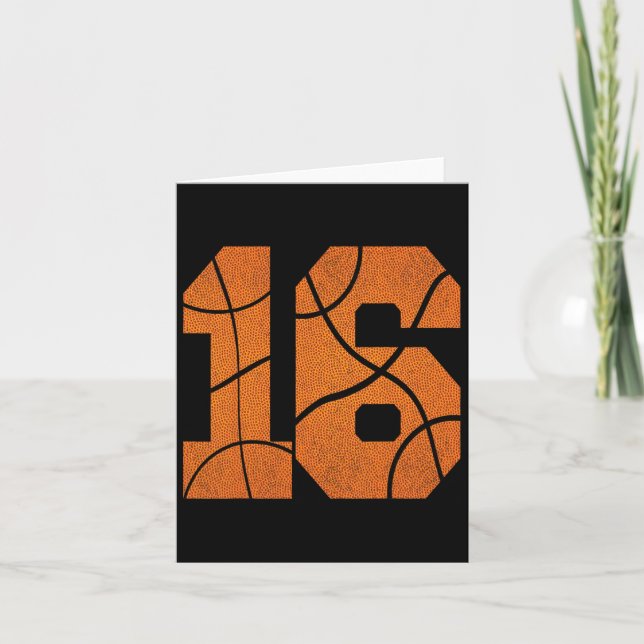16th Birthday Bysketbyll Boys Kids  Card (Front)