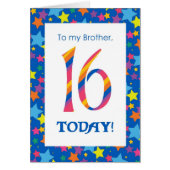 16th Birthday Card for Brother, Stripes and Stars (Front)