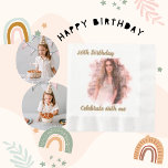 16th Birthday Celebrate with Me, Modern Girl Photo Napkins<br><div class="desc">16th birthday personalized,  with girl modern face photo</div>